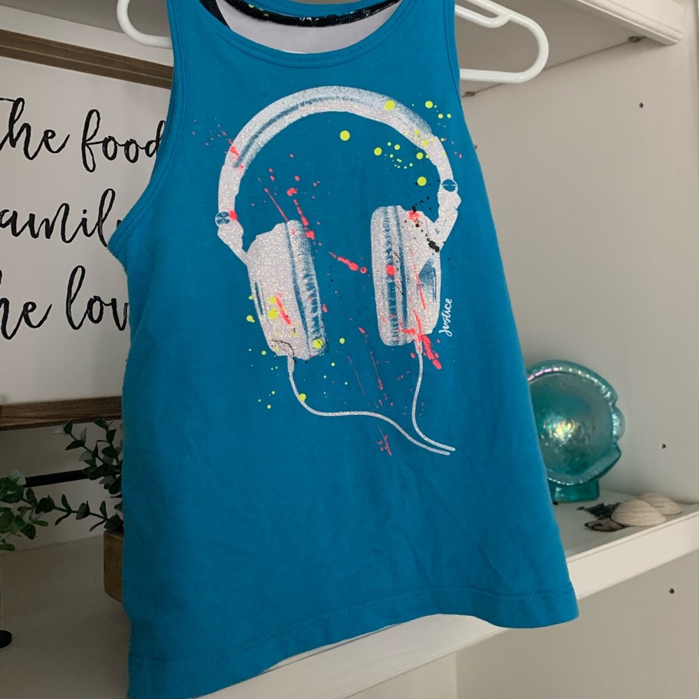 A kids, blue tank top.
